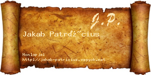 Jakab Patrícius névjegykártya